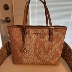 Michael Kors Signature Pink and Cream Tote